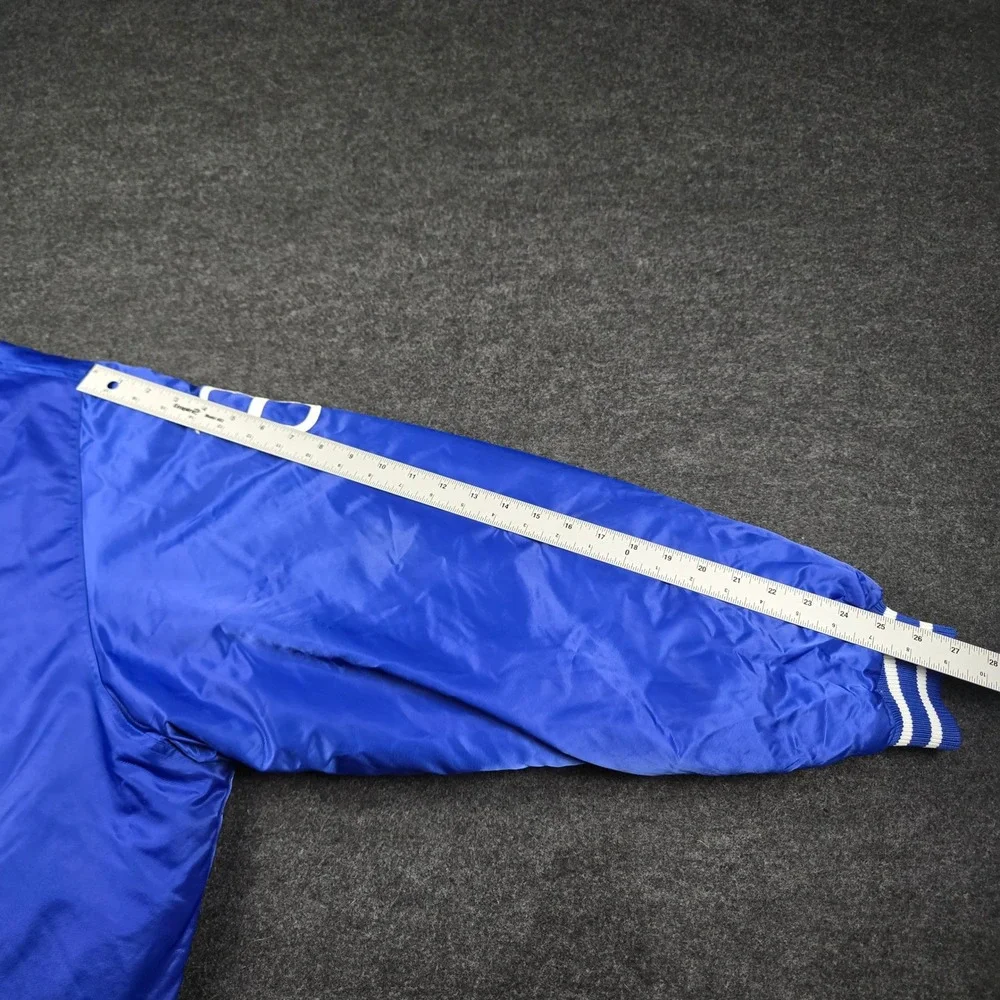 Majestic Cooperstown Collection Mens Blue Brooklyn Dodger Satin Jacket Size XXL